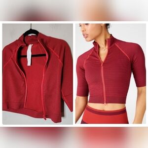 Fabletics Red Jenny Seamless Jacket. Size large.